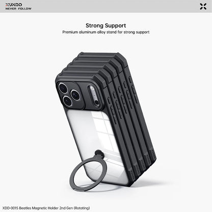 XUNDD Case For iPhone 18 Pro Max 18 Pro MagSafe Magnetic Stand Shockproof Clear Airbag PC TPU Cover Camera Lens Protection Shell