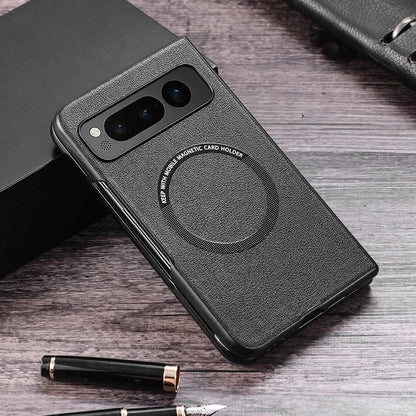 Premium PU Leather Case for Pixel Fold For Magsafe Wireless Charging Hard Back Cover For Google Pixel Fold G9FPL