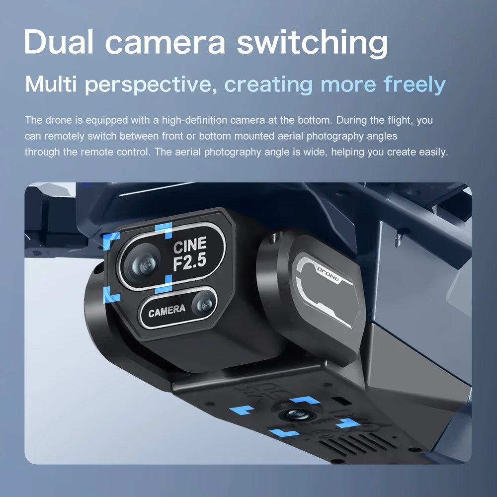 For Genuine GT8 Drone 4K Professional Dual Camera FPV GPS Brushless Motor Optical Flow Hovering Folding Quadcopter 4k 8K RC Dron