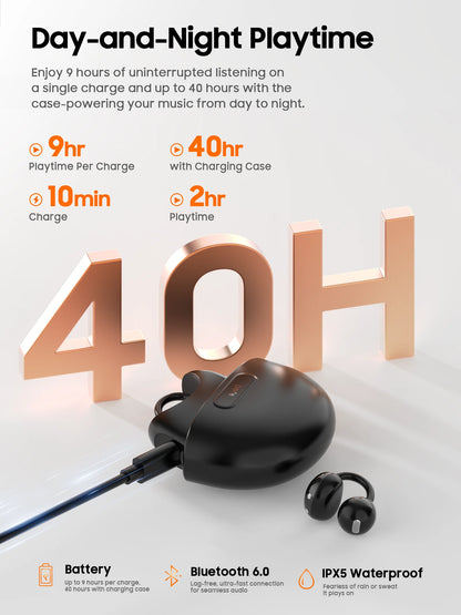 IMIKI SP2 Open Ear Clip on Sports Super Bass Earbuds Wireless Bluetooth 6.0 Earphones OWS Running Headphones Waterproof Ear Buds
