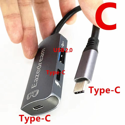 AR Glasses Hub Seamless Multi-Device Type-C HDMI-compatible Charging Adapter for Xreal Beam Viture Rokid Station Rayneo XR USB-C