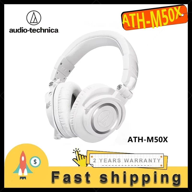 Audio-Technica ATH-M50X Closed Back Mixing Mastering Monitoring Headset Professional Studio Monitor Headphones Over Ear Ath M50x