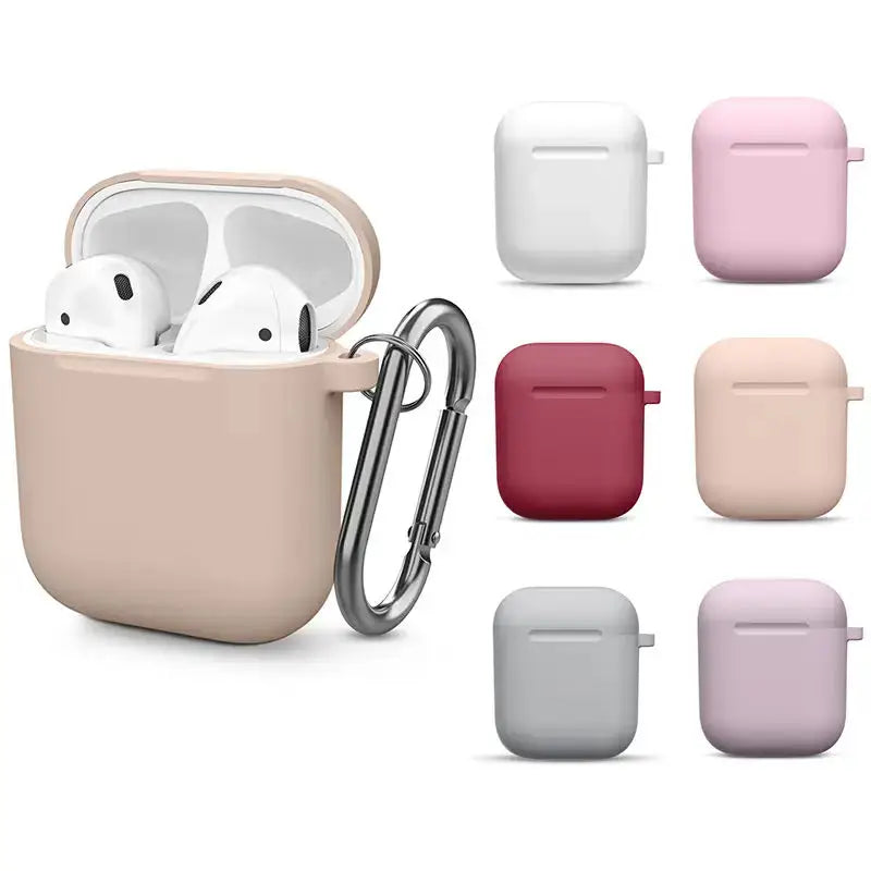 Silicone Cases With Hook Cover For Apple Airpods 1/2 Protective Shockproof Wireless Earphone Cover For Airpods 2 1 Case Box Bags