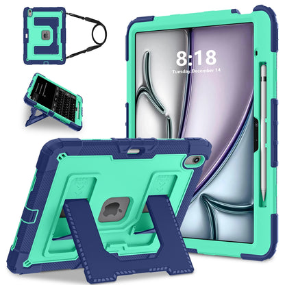Heavy Duty Shockproof Case for iPad Air 13 11 M4/3/2 Air 4 5 Mini 6 A17 Pro Rugged Protective Cover with Pen Holder/Kickstand
