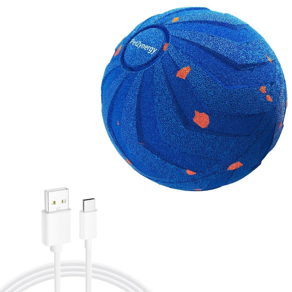 Bite Resistant Smart Dog Toy Ball Wear Resistant Durable Automatic Moving Ball Toy with Light USB Rechargeable Dog Bouncing Ball