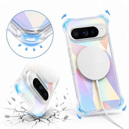 Clear Rainbow Magnetic Phone Case For Google Pixel 11 10 9 Pro XL A For Magsafe Wireless Charge Shockproof Bumper Tough Cover