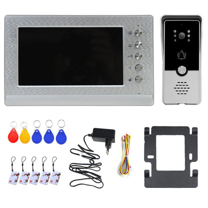 New Apartment Intercom Video Doorbell with RFID Card Unlock 7inch 4 Wired Video Door Phone System unlock 2 door ﻿