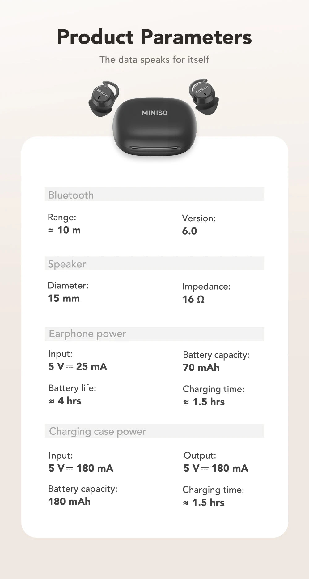 MINISO MS217 Sleep Aid Headphones Bluetooth Earphone AI Translation Earbuds in-Ear Wireless Headphones Sleep Friendly