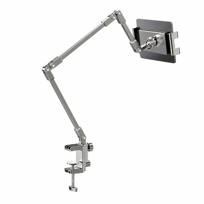 Adjustable Bed Phone Holder Stand for 4.7-12.9 Inch Phone Tablet, Foldable Metal Arm Desk Clamp, 360° Viewing