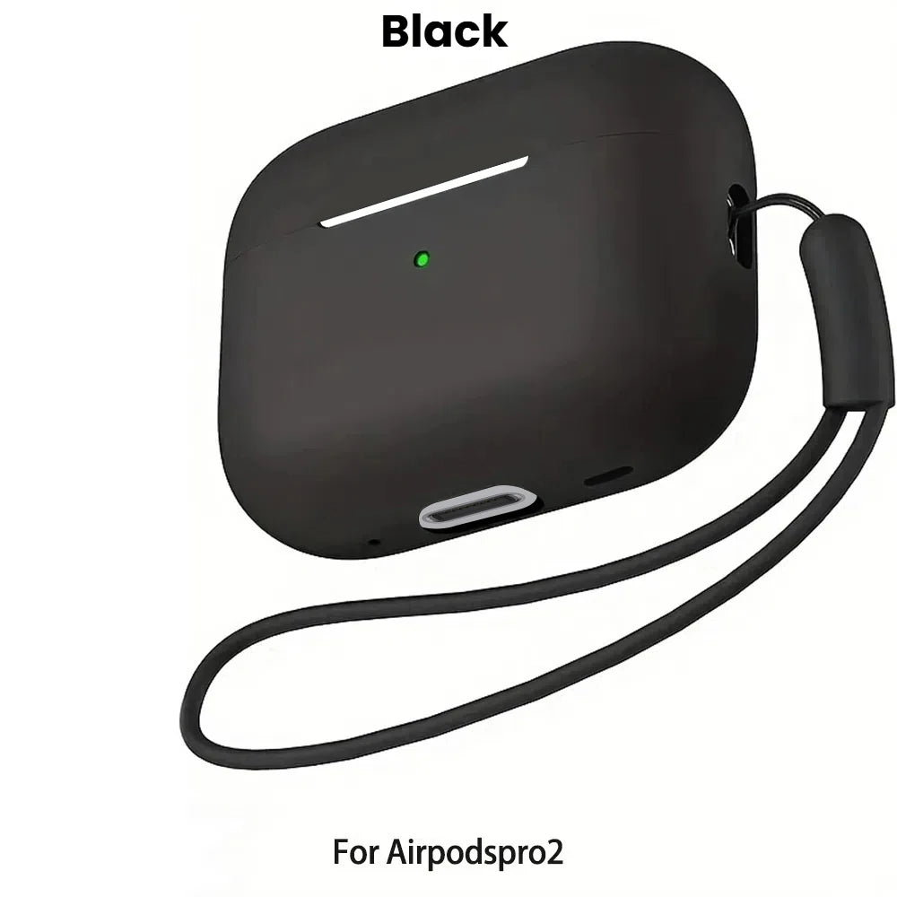 For AirPods Pro 2 2nd Case Cover With Lanyard Soft Silicone Protective Cases For Apple AirPods Pro2 Air Pod Pro2 Gen Coque Funda