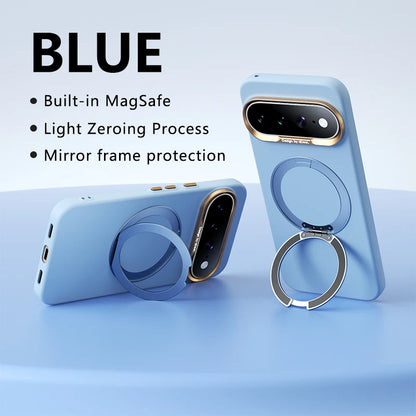 360 Rotating Bracket Liquid Silicone for Magsafe Phone Case for Google Pixel 11 10 Pro XL 10A Magnetic Wireless Charging Cover