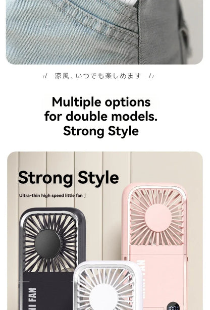 Summer Portable Ultra-thin Neck Small Fan F30 USB Charging Semiconductor Refrigeration Infinity Handheld Icing Fan