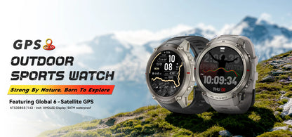 2026 Military Satellite Offline Map GPS Smart Watch Men 1.43''AMOLED Bluetooth Call Compass 5ATM Waterproof 170+Sport Smartwatch