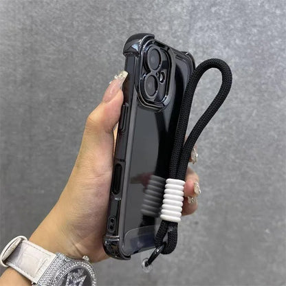 For Vivo S50 S30 Pro mini Y500 Pro Y50 Y31 2025 Y300 GT Y21D VivoY500 Plating Frame Casing With Strap Rope Shockproof Back Cover