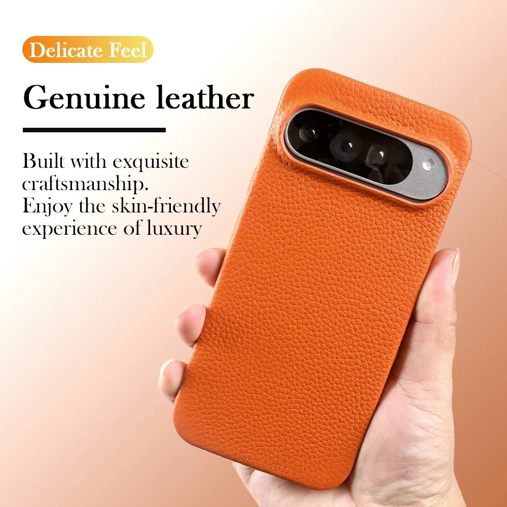 Genuine Leather Magnetic Case for Google Pixel 11 Pro Pixel 10 9 7 8 6 Full Protection Magnet for Magsafe Cases Shockproof Cover