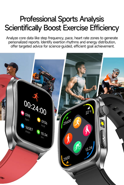 2026 New Health Smart Watch Laser Therapy Reduce Three Highs Blood Oxygen Pressure Uric Acid Blood Lipid ECG Smartwatch For Man