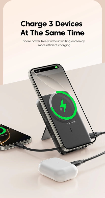 Toocki PowerBank 10000mAh Magnetic Wirelss 15W USB C PD 22.5W Fast Charge for iPhone 16 15 14 13 Portable Power Bank for Magsafe