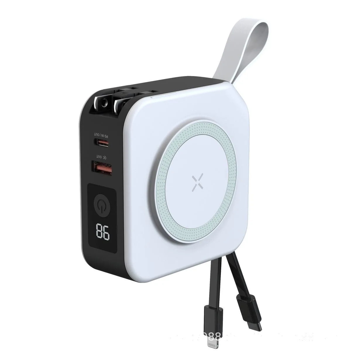 Magnetic Wireless Charging Bank 10000mAh PD22.5W Built-in Cable Plug 3in1 Fast Charging Portable Power Bank for iPhone 17 16 15
