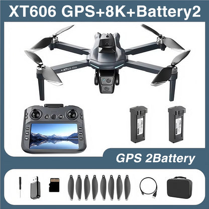 XT606 MAX 3 battery Drone 4k 8K HD Professional Camera FPV Wish Screen Drone 360° Obstacle Avoidance Quadcopter Toys Dron gifts