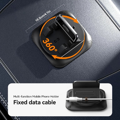 One-Hand Operated Dash Phone Clip, Shockproof 360° Rotatable Holder for Car, Perfect Angle Adjustable for Landscape & Portrait
