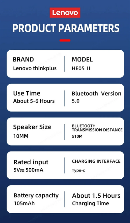 Origial Lenovo HE05X Bluetooth Earphones Earphone Waterproof Earplugs HIFI Sound Magnetic Neckband Headset Sports Headphone Gift