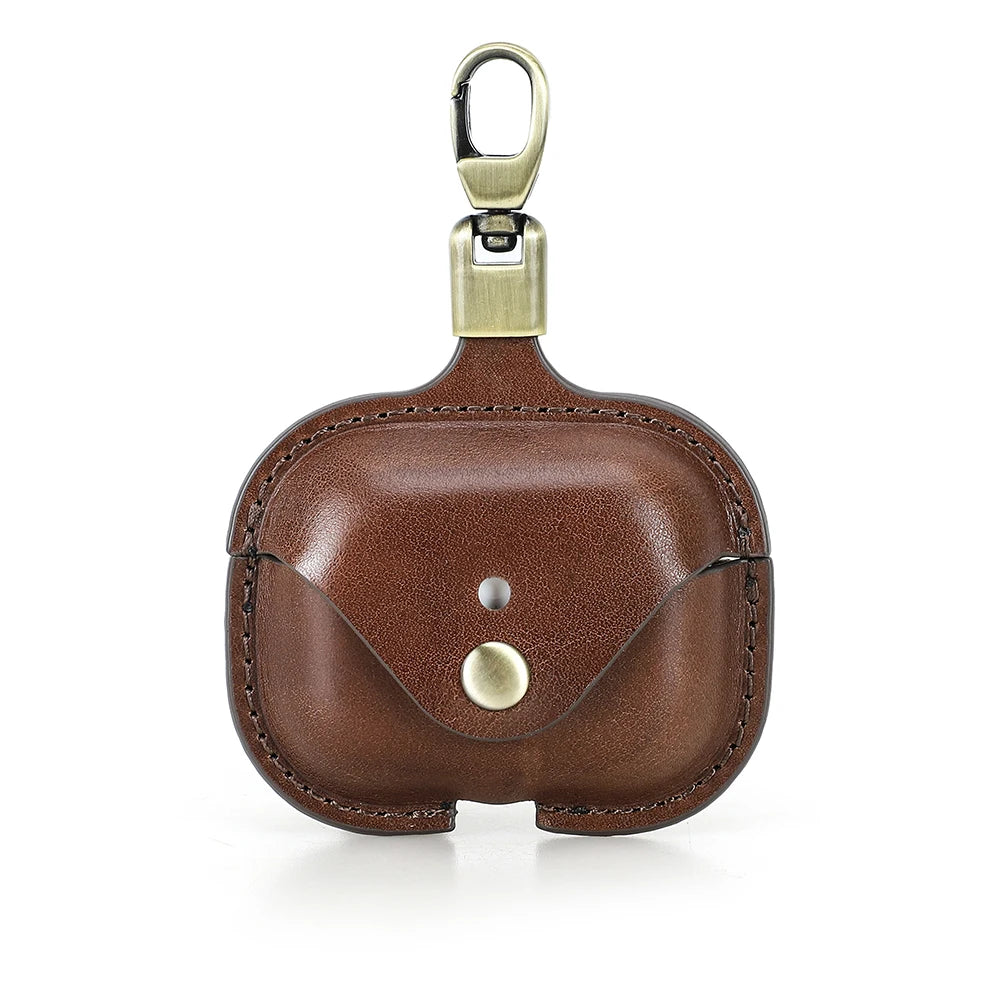 Genuine Leather Cover for AirPods Pro 3 Case Airpod Pro 2nd 1st generation Bluetooth Wireless Headphones Charging Box with Hook