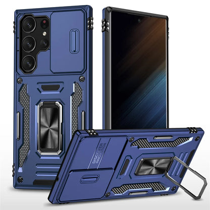 Rotating Ring Stand Slide Camera Lens Military Grade Armor Case For Samsung Galaxy S26 S25 S24 S23 S22 S21 Ultra Plus FE Cover