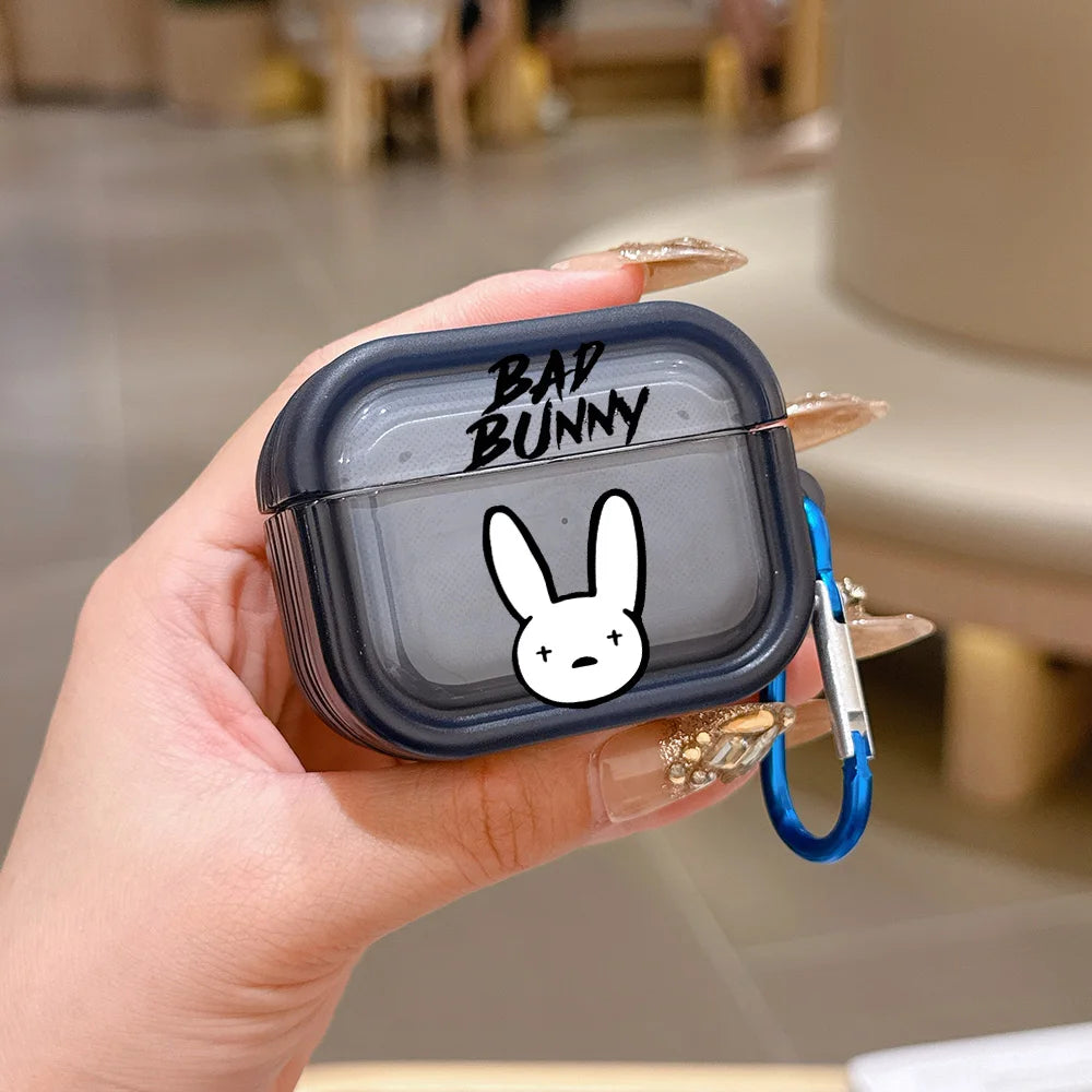 Singer B-Bad B-Bunny Translucent Silicone Case for Airpods 4 3 Pro 2 1 Wireless earphone Headphone Pro2 Protective Covers