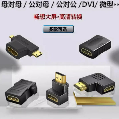 HD adapter Micro Mini HDMI-compatible 90 degree right-angle adapter HDMI 270 degree HDMI male to female HDMI elbow connector