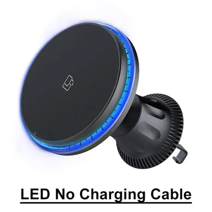 LED/RGB Magnetic Car Wireless Charger For iPhone 12 13 14 15 Pro Max Macsafe Car Phone Holder Stand Mount Fast Charging Station