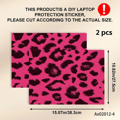 2 pcs Aesthetic Light Leopard Laptop Stickers Set Self-Adhesive Removable Laptop Covers for MacBook Notebook Protective Skins