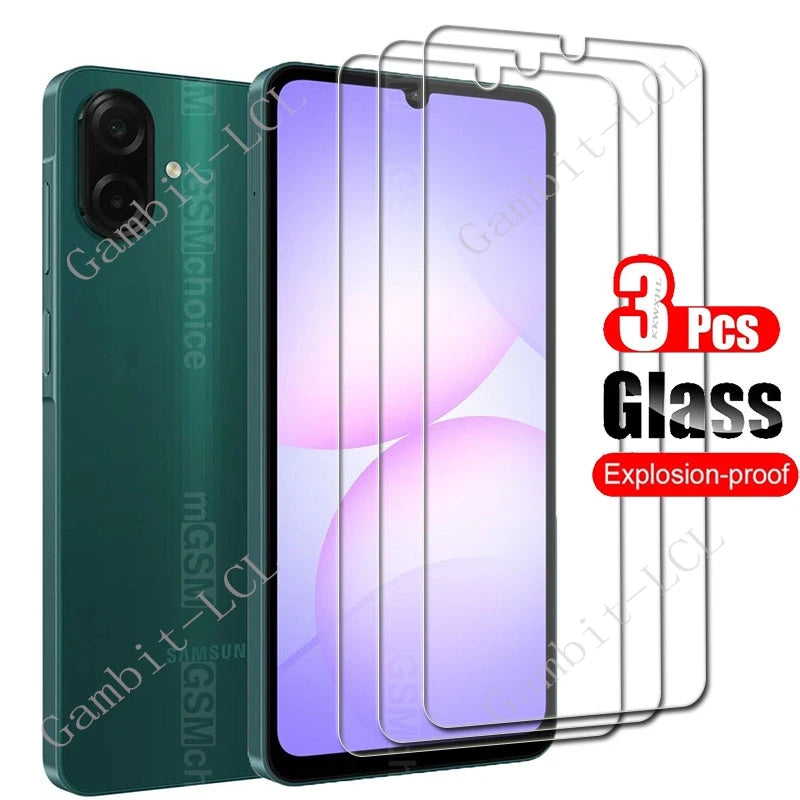 3PCS 9H HD Protective Tempered Glass For Samsung Galaxy A07 4G 6.7" SamsungGalaxyA07 GalaxyA07 A06  Screen Protector Cover Film