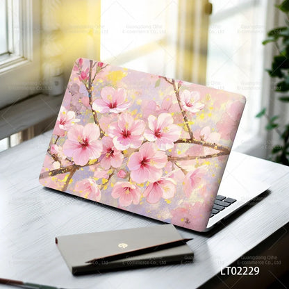 2 PCS Removable Flower Stickers for Laptop PVC Aesthetic Decals Self-Adhesive Peel Off No Residue Tablet Skin MacBook Skin