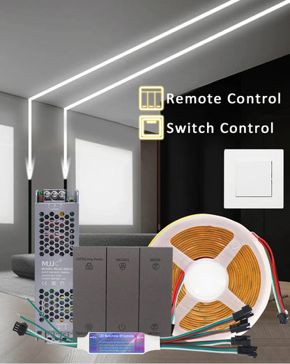 24V Horse Race Running Water Strip Light COB Flexible Ribbon 5M 10M 15M 20M Tape Lamp Work with Smart Switch Control Controller
