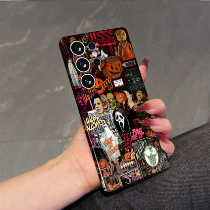 Horror Movie Halloween Phone Case for Samsung Galaxy S26 S25 Ultra S24 S23 Ultra Plus Shockproof Double layer tough Back Cover