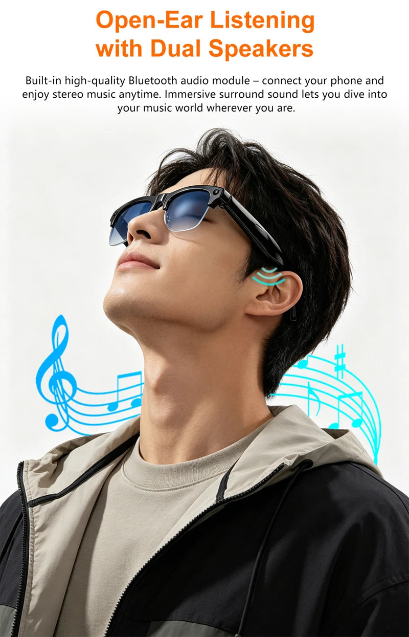 OnePlus Smart Glasses 800W Pixel 4KHDCamera Remote Control Touch Voice Translation Bluetooth Call Video Recording Music Sunglass