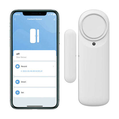 Tuya WiFi Bluetooth Door Window Sensor Alarm, Smart Home Security Contact Sensor Works with Alexa Google Assistant