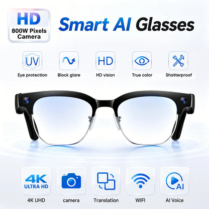 2026 New 4K HD 800W Camera Smart AI Glasses Video Photo Recognition AI Translation Chat GPT Hands-Free Calling Smart Sunglasses
