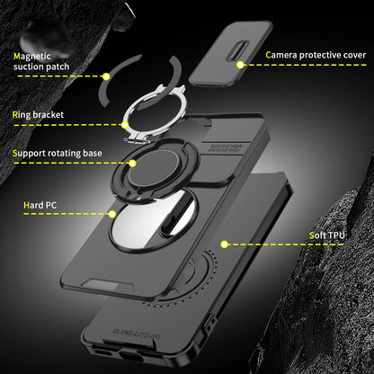 For Vivo V40 SE 80W Case Vivo V40 lite 4G 5G IDN Cover Y200 Magnetic Ring Armor Camera Lens Case Magsafe Wireless Charge Cover