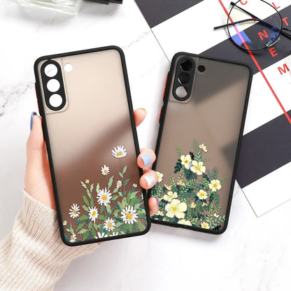 For Samsung S24 S22 S26 Ultra Case Cover Samsung Galaxy S25 S23 Ultra S21 Plus S20 FE Note 20 Ultra Lavender Flowers Clear Cases