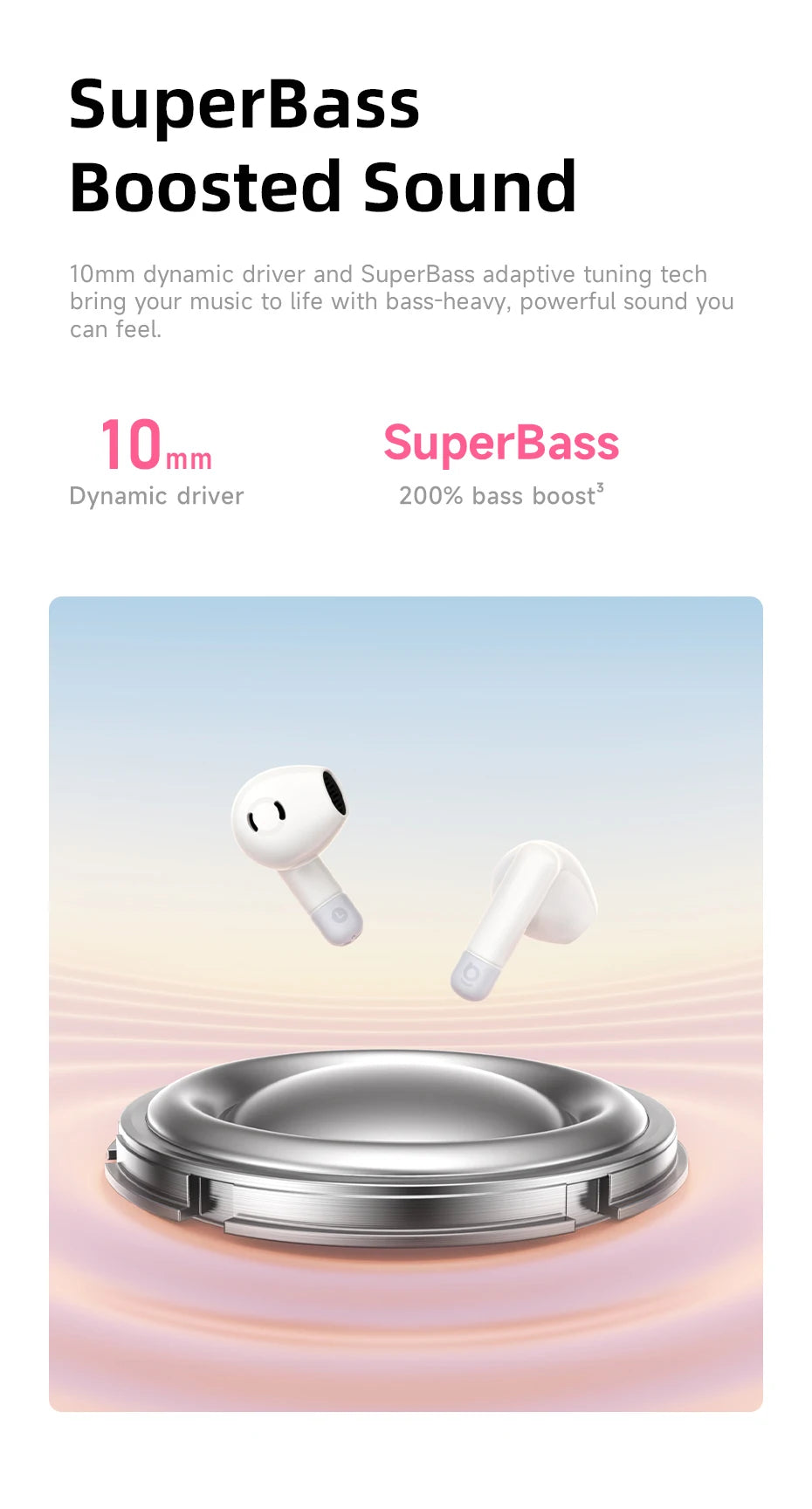 Baseus Bass BS2 Lite True Wireless Earbuds Bluetooth 6.0 Semi-in-Ear Earphones 2-Mic AI ENC 40H Playtime IP55 SuperBass Ear buds