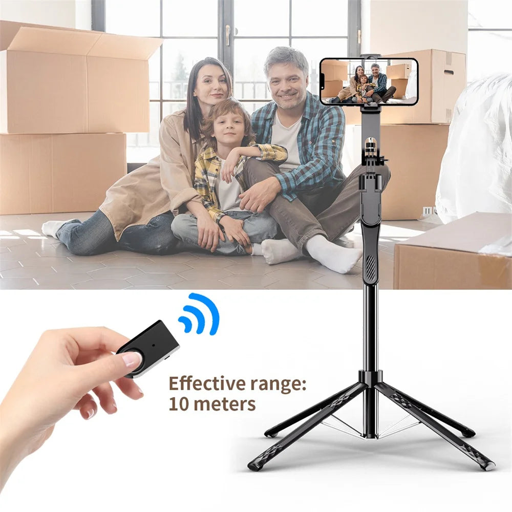 FANGTUOSI Long 185cm 360 Rotation Stabilizer, Selfie Stick Tripod for Smartphone Camera With Bluetooth Shutter for Live Video