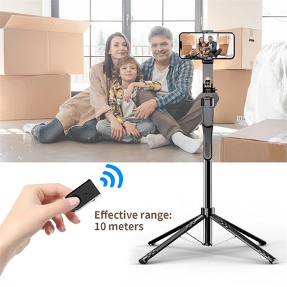 FANGTUOSI Long 185cm 360 Rotation Stabilizer, Selfie Stick Tripod for Smartphone Camera With Bluetooth Shutter for Live Video