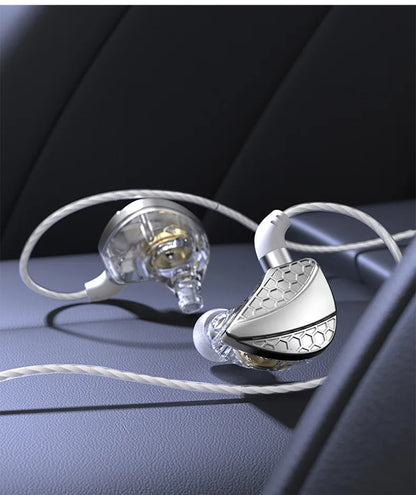 QKZ Hi6T In-Ear Headphones, Studio Monitors, Wired Bass Control, Mobile, Running, Live Streaming