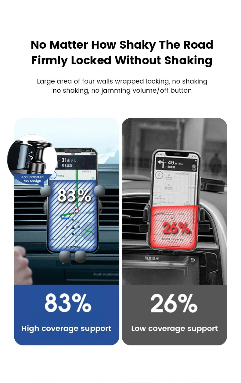 Gravity Car Phone Holder Air Vent Mount Cell Phone Holder in Car Mobile Support For iPhone16 15 14 13 12 Xiaomi GPS Stand