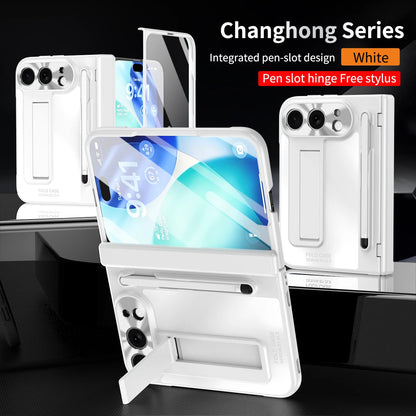 Suitable for iPhone Duo Folding Case Tempered Film Stylus Hinge Stand Protects Back Cover-Phone Case Funda
