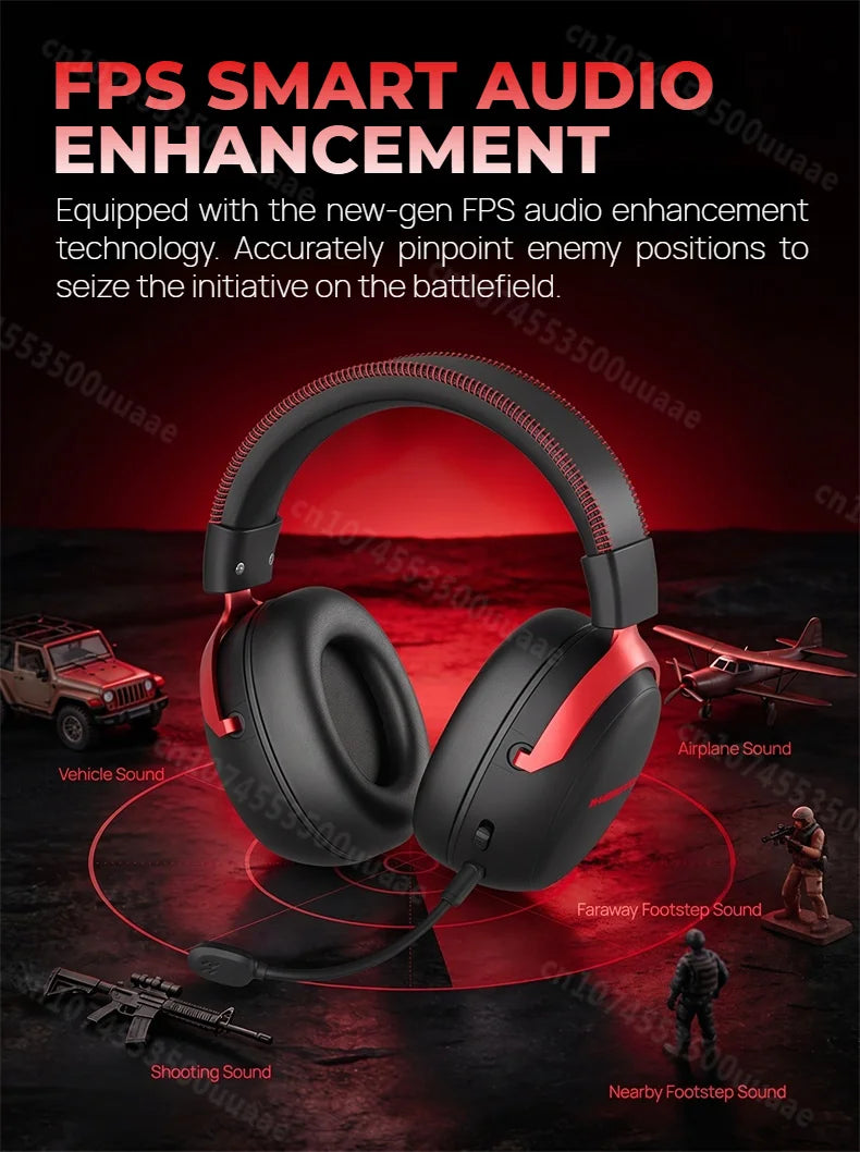 Monster GH04 Wireless Gaming Headphone 2.4G/Bluetooth 6.0 4-Mode 7.1 Surround Sound Esports Gaming Headset with Detachable Mic
