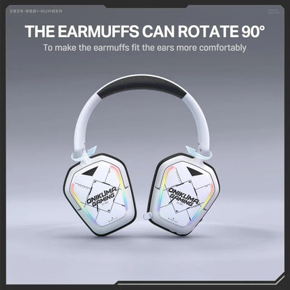 ONIKUMA GT883 Wireless Headset Gaming Headphones Four Mode Bluetooth 5.4 2.4G Low Latency RGB Light Foldable Earphones With Mic