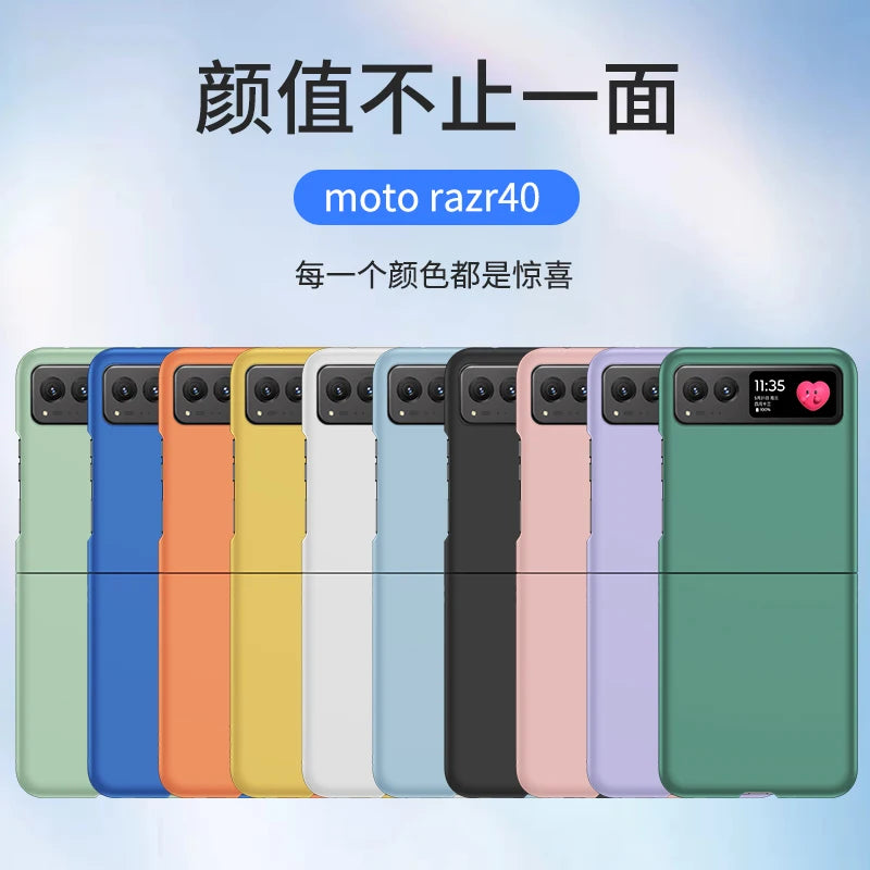 Skin Feel Case for Motorola Razr 40 50 60 70 Ultra Moto Razr60 Solid Color 2-piece Set Protect Fashion Anti-Scratch Back Cover