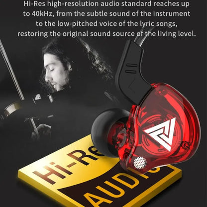 QKZ AK6 Sports In-Ear Earphones with Remote Control Microphone Heavy Bass HiFi Wired Earbuds for iPhone Samsung